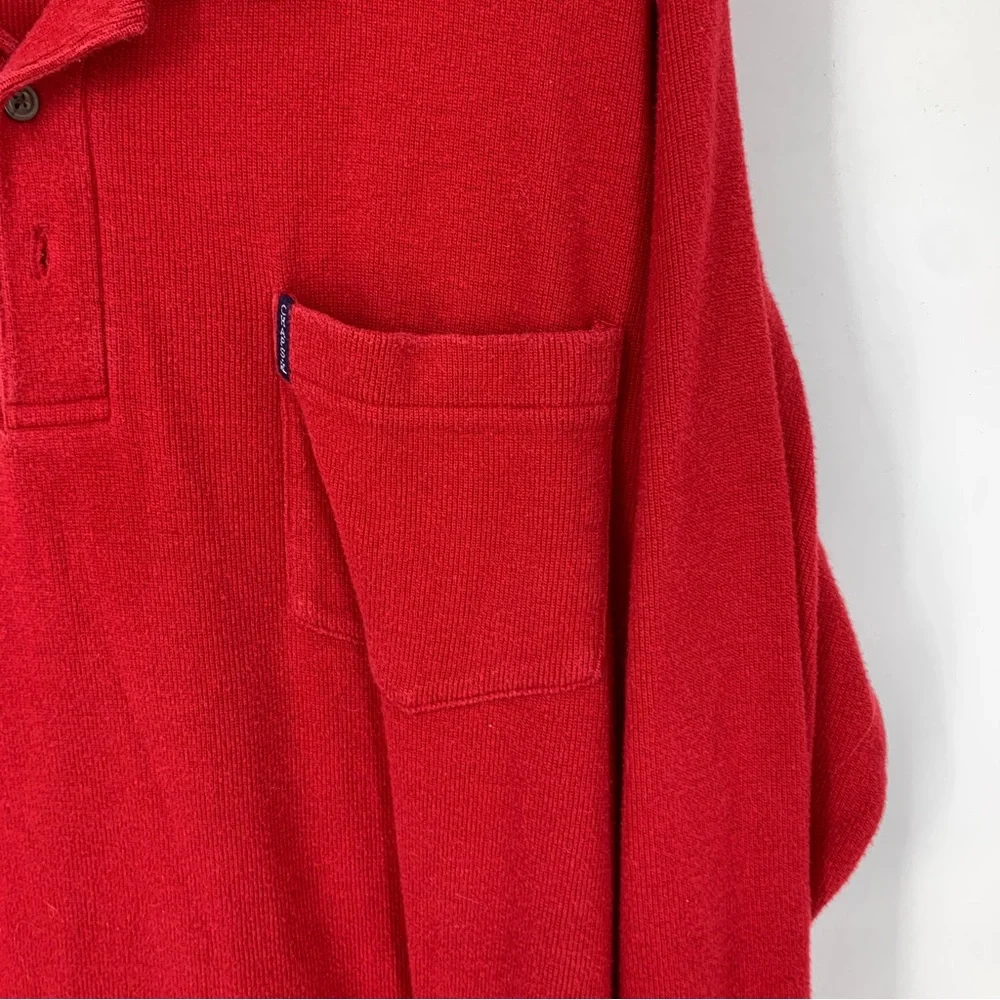 Ralph Lauren Chaps mens‎ large sweater pullover red ribbed cotton vintage